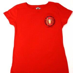 Marvel Girls SPIDERMAN LOGO Short Sleeve Graphic T-Shirt LARGE (10/12)